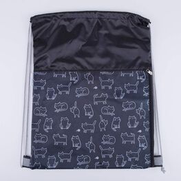 02808147-20 Мешок для сменной обуви Котята для девочки черный