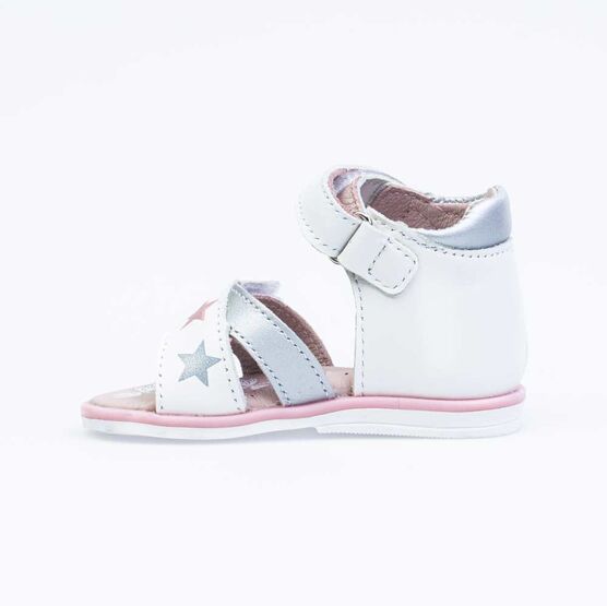 022119-21 Босоножки для девочки кожаные для девочки бел-срб фото №2