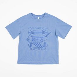07702047-40 Футболка удлиненная Скейт синий для мальчики синий фото №3