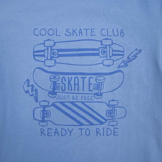 07702047-40 Футболка удлиненная Скейт синий для мальчики синий фото №5