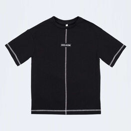 07702049-40 Футболка удлиненная черный для мальчики черный