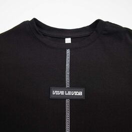 07702049-40 Футболка удлиненная черный для мальчики черный фото №3