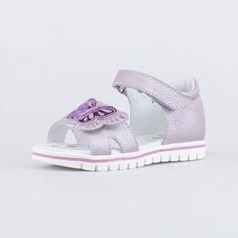 322185-21 Кожаные босоножки для девочки Бабочка для девочки сиреневый
