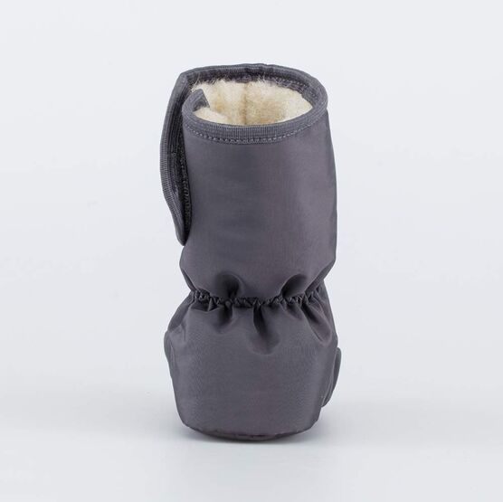001107-46 Теплые меховые пинетки на липучке для мальчики синий + серый фото №5