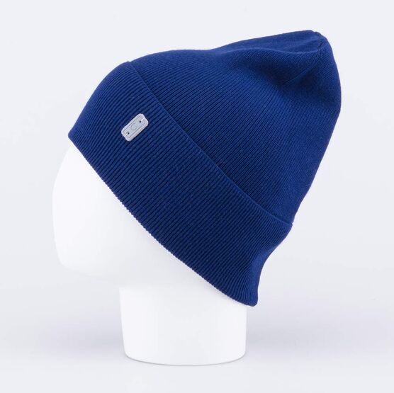 07711679-40 Тонкая шапка с отворотом для мальчика темно-синий для мальчики темно-синий фото №2