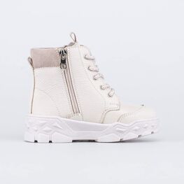 152361-51 Зимние ботинки на молнии Графический Зайка для девочки бежевый фото №2