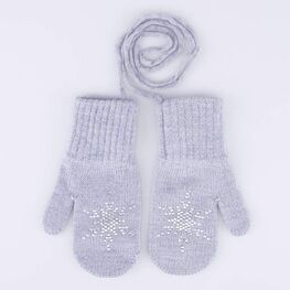 07822210-40 Варежки детские однослойные св.серый для девочки св.серый