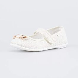 431214-71 Текстильные туфли для девочки Бантик для девочки бежевый