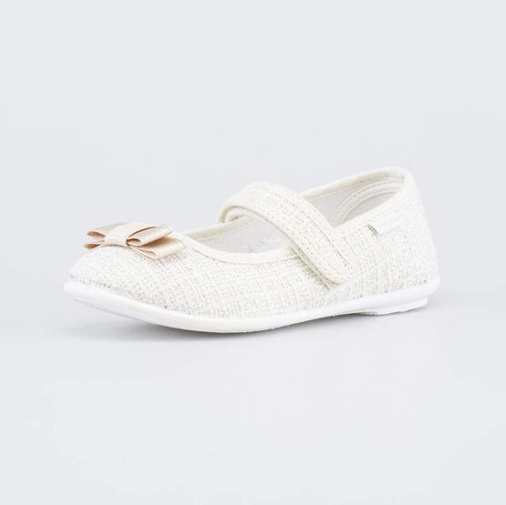 431214-71 Текстильные туфли для девочки Бантик для девочки бежевый