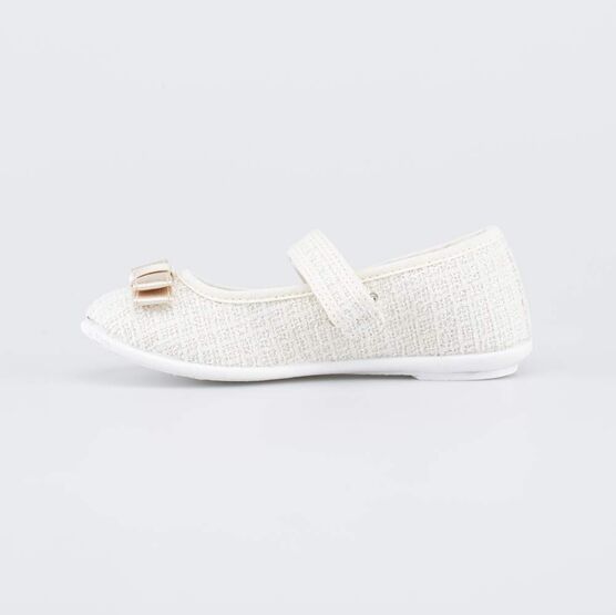 431214-71 Текстильные туфли для девочки Бантик для девочки бежевый фото №2