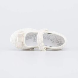 431214-71 Текстильные туфли для девочки Бантик для девочки бежевый фото №4