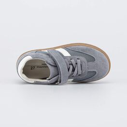 434023-72 Кожаные кеды для мальчика Серый велюр для мальчики серый фото №4