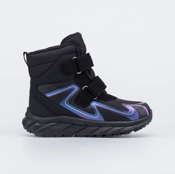 654718-82 Зимние мембранные ботинки с Softshell и Thinsulate для девочки черный + фиолетовый фото №2