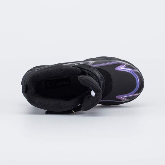 654718-82 Зимние мембранные ботинки с Softshell и Thinsulate для девочки черный + фиолетовый фото №4