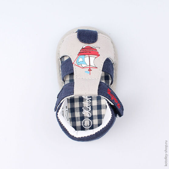 001076-11 Пинетки для мальчики син-сер фото №4