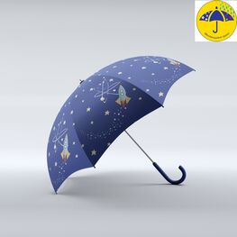 03707092-00 Зонт-трость Ракета синий для мальчики синий фото №3