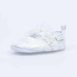 001088-11 Пинетки белые крестильные для девочки белый