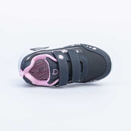 144124-71 Кроссовки с LED-подсветкой на подошве для девочки сер-роз фото №4