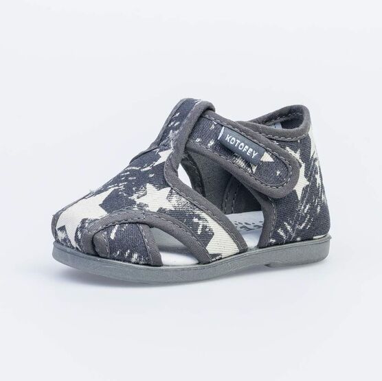 021011-71 Сандалии текстильные Звезды для мальчики серый