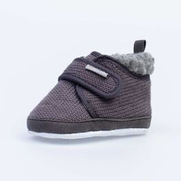 001092-11 Пинетки- ботинки для мальчика для мальчики серый