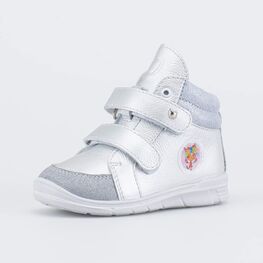 152386-22 Кожаные ботинки Три Кота для девочки серебристый