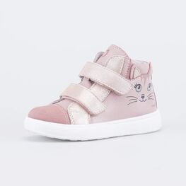 352382-23 Кожаные ботинки на липучках Котенок для девочки розовый