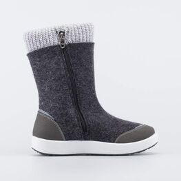 667058-41 Черные валенки для девочки Оленёнок для девочки серый + черный фото №2