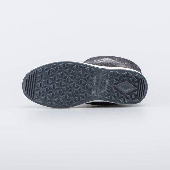 667058-41 Черные валенки для девочки Оленёнок для девочки серый + черный фото №3