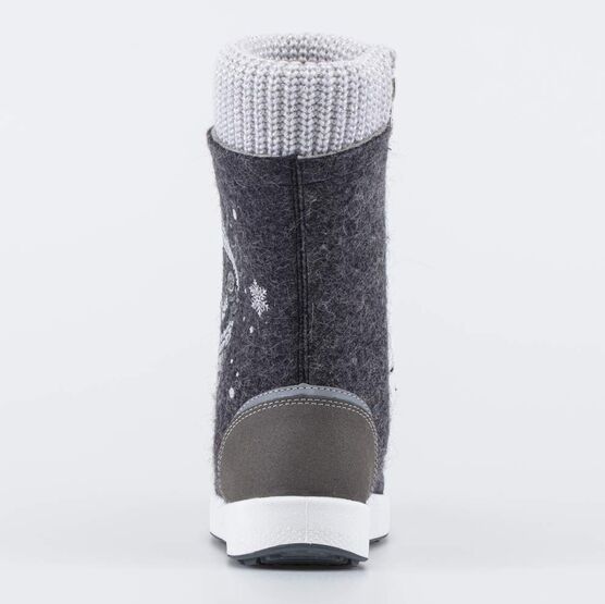 667058-41 Черные валенки для девочки Оленёнок для девочки серый + черный фото №5