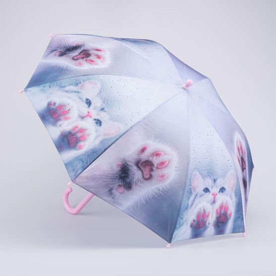 03807206-40 Серый зонт-трость для детей Кошка для девочки серый