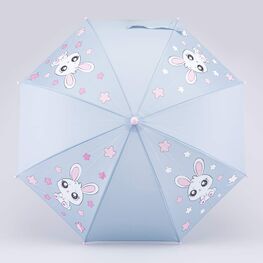 03807208-40 Голубой зонт с гидрохромным принтом Зайчик для девочки голубой фото №2