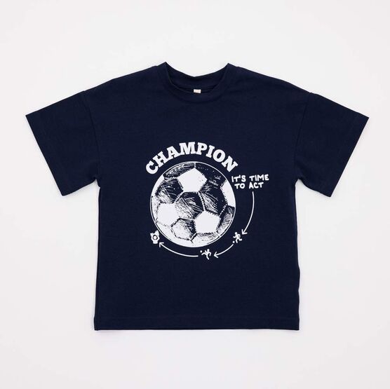 07702069-30 Хлопковая футболка для мальчика для мальчики синий