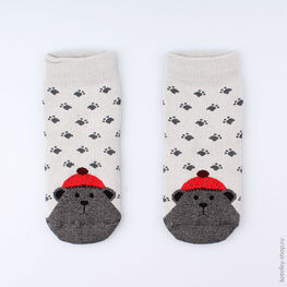 07042302-20 Носки детские махровые Мишка серый для универсальные серый