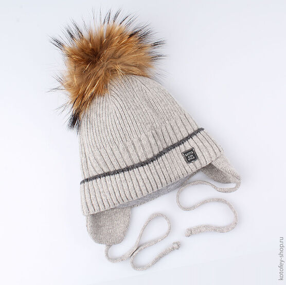 07711091-40 Шапка зимняя 80% шерсти серая для мальчики серый