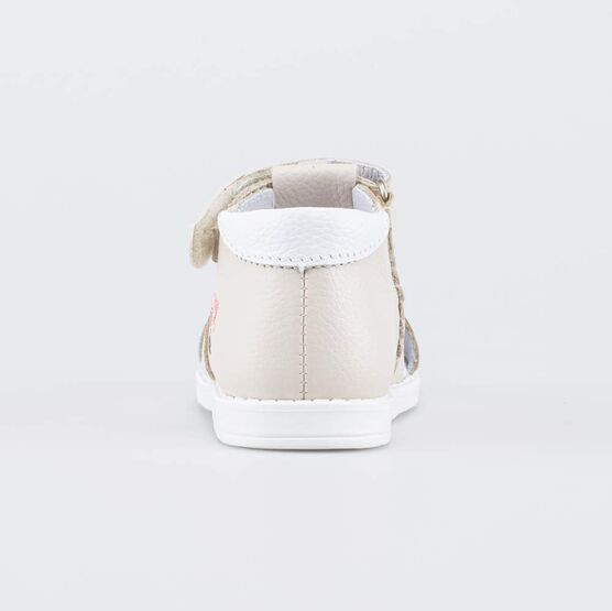 022156-22 Кожаные сандалии Первые шаги Весна для девочки бежевый фото №5