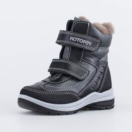 252121-53 Зимние ботинки на липучках для мальчики черный
