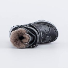 252121-53 Зимние ботинки на липучках для мальчики черный фото №4