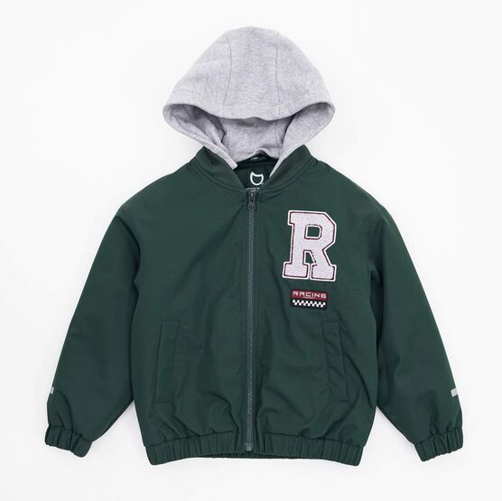 07757075-41 Куртка-бомбер утепленная для мальчика зеленый для мальчики зеленый