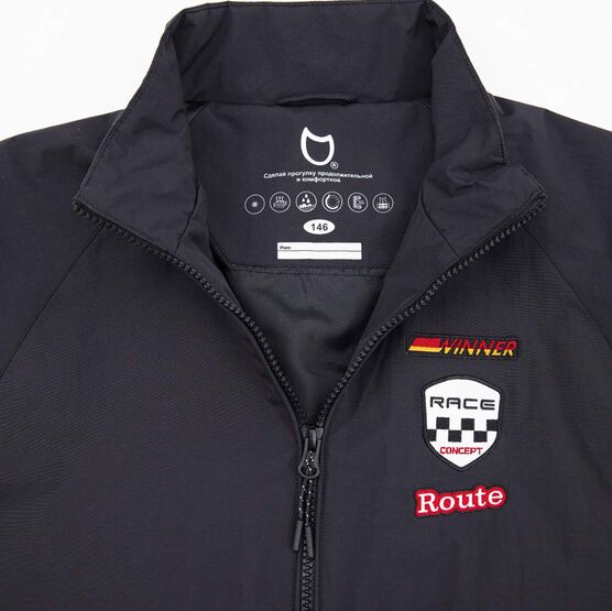 07757076-40 Куртка-бомбер утепленная для мальчика черный для мальчики черный,белый фото №4