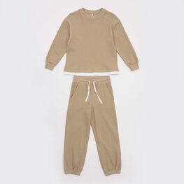07764100-40 Костюм свитшот + брюки-джоггеры бежевый для мальчики бежевый