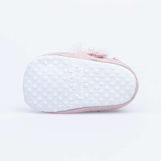 001088-12 Пинетки розовые с жемчужинами для девочки розовый фото №4