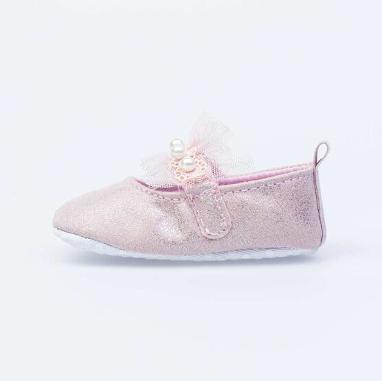 001088-12 Пинетки розовые с жемчужинами для девочки розовый фото №3