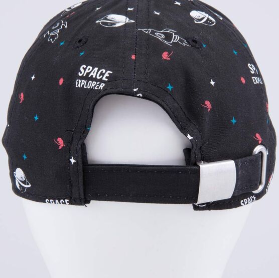 07711767-40 Кепка-бейсболка для мальчика Космос для мальчики черный + голубой фото №4