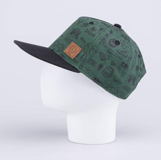 07711770-40 Кепка-бейсболка для мальчика Стикеры для мальчики зеленый фото №2