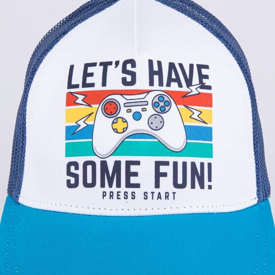 07711778-40 Кепка-бейсболка с сеткой для мальчика Джойстик для мальчики синий фото №3