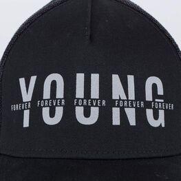 07711795-40 Кепка-бейсболка с сеткой Молодой навсегда для мальчики черный фото №3