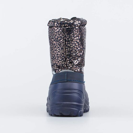 664118-42 Сноубутсы с защитой от снега Леопард для девочки синий фото №5