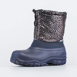 664118-42 Сноубутсы с защитой от снега Леопард для девочки синий