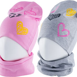 07811079-40 Шапка+снуд на весну, 95% хлопок, розовый для девочки розовый фото №3