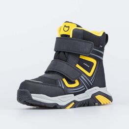 654854-42 Мембранные ботинки SoftShell для мальчики черный + желтый